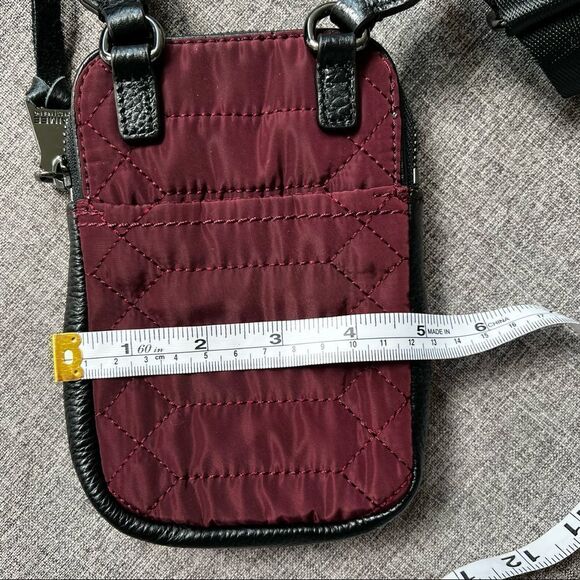 Aimee Kestenberg Just Sayin’ Quilted Crossbody Mini Bag Burgundy Black Leather - Picture 7 of 9
